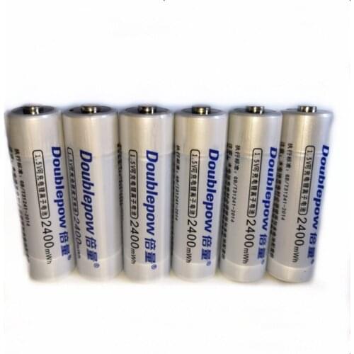 6pcs/lot High quality 1.5v 2400mWh AA rechargeable battery microphone camera rechargeable lithium battery