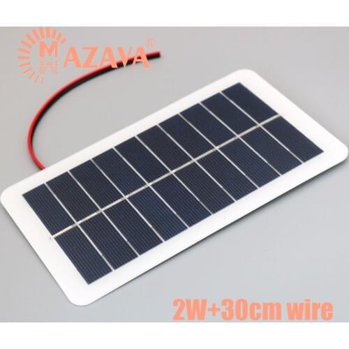 1Pcs Solar Panel 5V 2W 4W 5W 7.5W Output Wire Solar Battery DIY Solar Charger Powerbank