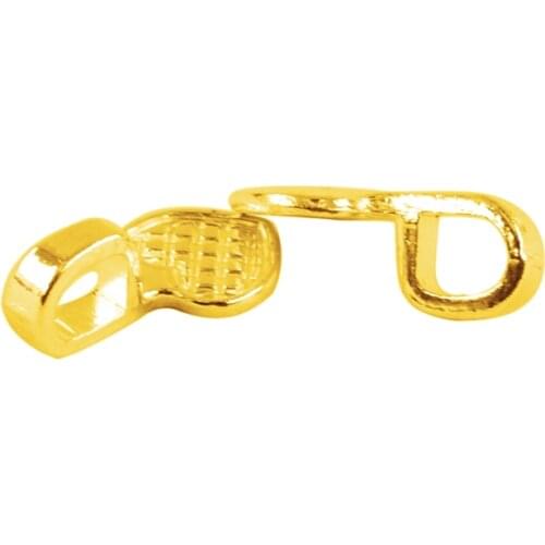 100pcs Shiny Gold Heart Glue-on Bail Flat Pad Tile Pendant Cabochon Crafts