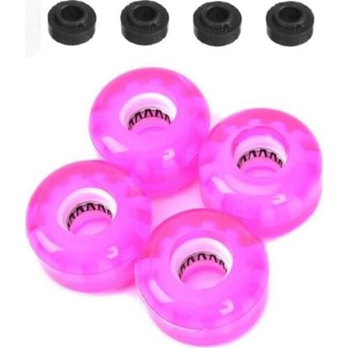 4PCS Skateboard Wheel PU Flashing Skateboard Sliding Wheels Longboard Skateboard Replacement Wheel Set,54X36mm