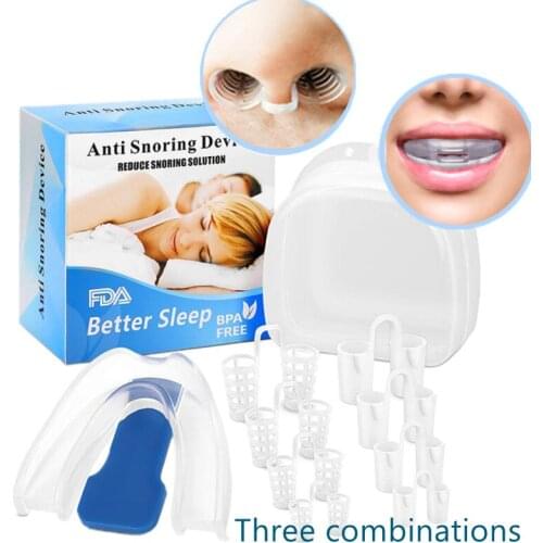 5/9PCS Anti Snoring Nasal Dilators Mouth Guard Mouthpiece Anti-Snore Solutions Set Sleep Care Tools for Men Women Better Sleep