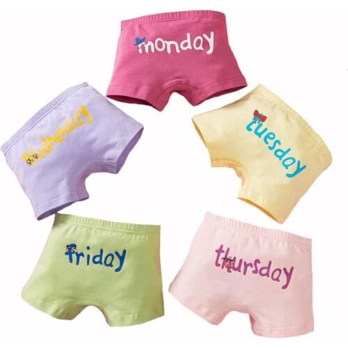 5pcs One Set Childrens Underwear Girls' Cotton Underwear Elementary and School Students' Panties