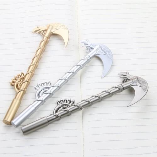 50PCS Creative Sickle Shape Neutral Pen Black Core Cartoon Writing Water Pen Learning Office Stationery Supplies