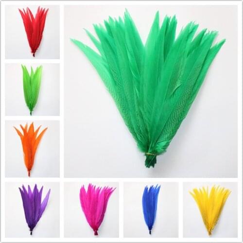 50pcs Silver Pheasant Tail Feathers White Pheasant Feathers For Crafts Wedding Costume Feathers silver chicken feathers Plumes