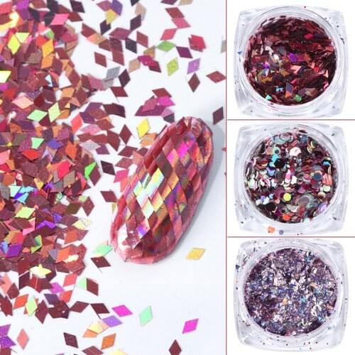 6pcs Sparkles Nail Glitter Mix Nail Art Pigment DIY Flake Nail Art Decorations Dust Gel Manicure Pigment