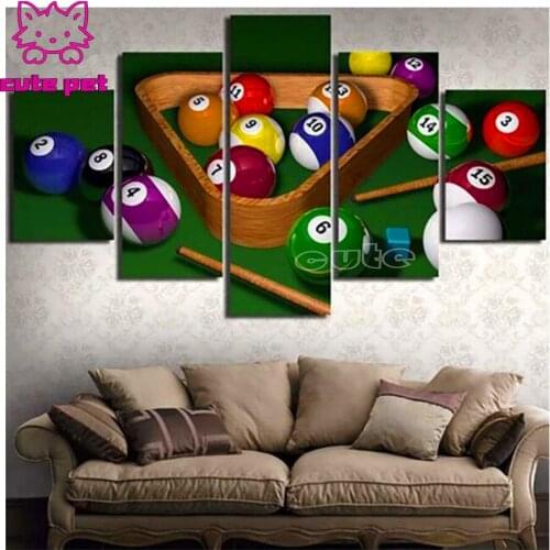Diamond painting 5D diy cross stitch embroidery with diamond billiards full square round drill mosaic rhinestone 5 pcs home art