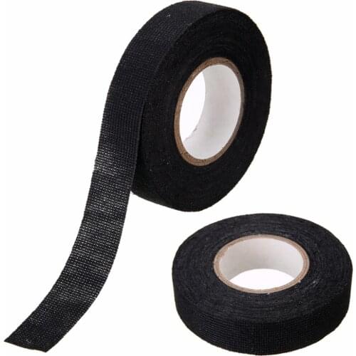 1pcs Fabric Cloth Tape Automotive Tape Looms Wiring Harness Black Self Adhesive Felt Tape Cable Protection 19mmx15m