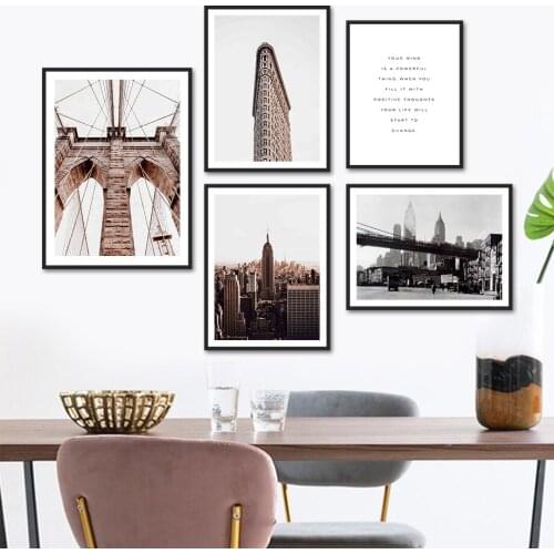 Brooklyn Bridge Flatiron Building NewYork Wall Art Canvas Painting Nordic Posters And Prints Wall Pictures For Living Room Decor