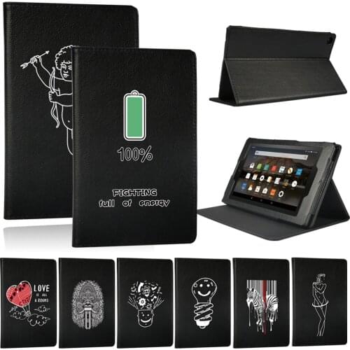 PU Leather Stand Case Cover For Amazon Fire 7(5/7/9th) / HD8 (6/7/8th) / HD10(5/7/9th) Scratch Resistant Tablet Shell Case