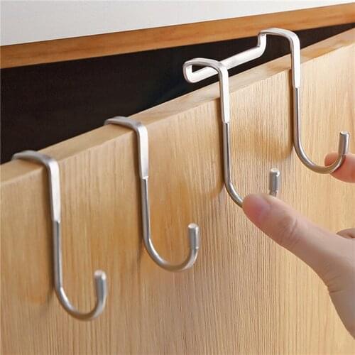 Stainless Steel Free Punching Cabinet Door Without Trace Hook S-type Door Hanger Hanger Door Back Coat Hook Small Hook
