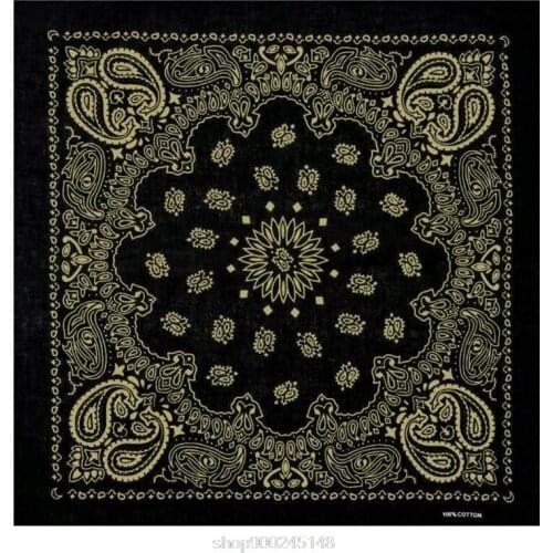 Double Paisley Floral Unisex Cotton Square Scarf Headband Bandana Hip-Hop Wristband Neck Tie N17 20 Dropshipping