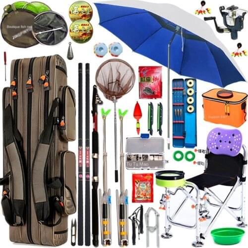 Wear resistant and durable fishing rod fishing gear set combination water proof fishing rod sea pole throwing pole full set adju