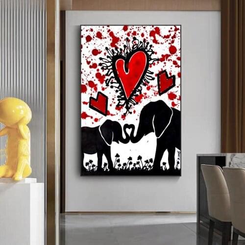 Love Canvas Painting Happy In Love Canvas Painting Street Art Love Wall Art Canvas Paintings Posters and Prints Decorative Wall