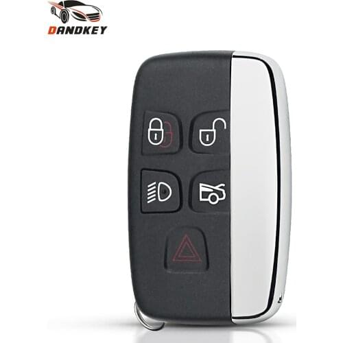 Dandkey Remote Key Shell 5 Buttons Case Replacement Fob For Land Rover Range Rover LR2 LR4 For Jaguar F-Pace F-Type XE XF XJ