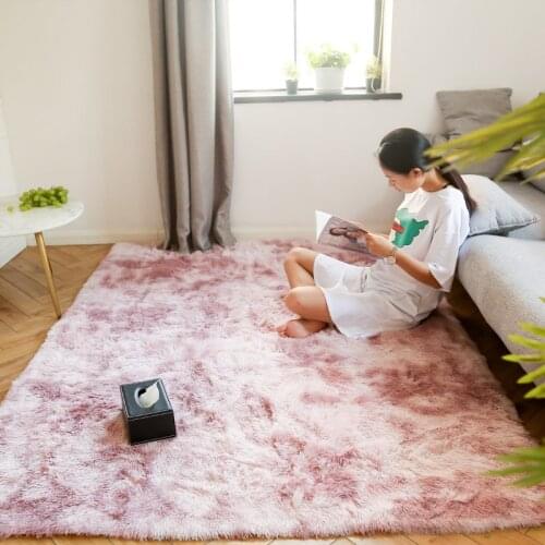 Nordic ins variegated tie-dyed gradient carpet bedroom bedside rug living room coffee table tatami rug kid crawling carpet