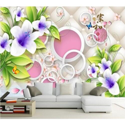Beibehang Customized beautiful modern wallpaper photos fashion 3D soft flower stereo background wall mural papel de parede