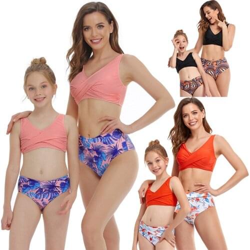 Sexy Girl Bikini Push Up Swimwear Women Biquinis 2021 Parent Child Swimsuit Swimming Bathing Suit Mother Daughter Bikinis Set