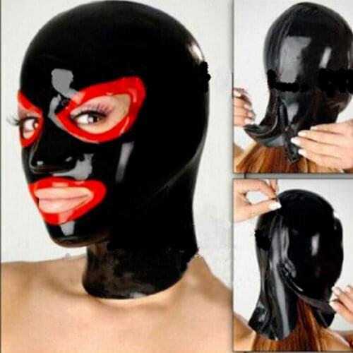 Latex Hood Open Mouth and Beautiful Eyes Handmade Rubber Mask Club Wear Costumes adult sex toy couples toys adult toys