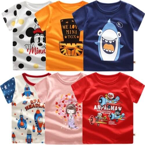 Hot Selling Summer Short Sleeve Baby T-Shirt Cotton Top Tees For Girls Boys Clothing 1-3 Years Unisex Infant`s Clothes A0812