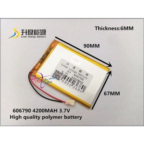 Size 606790 3.7V 4200mah Lithium polymer Battery For Tablet PCs PDA Diital Products