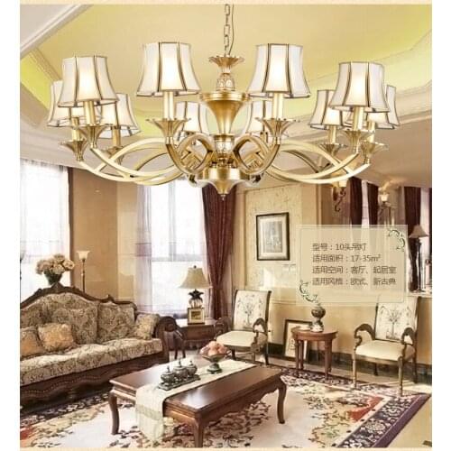 Vitrust Copper Chandeliers Lighting Luxury Home Fixture Abajour Lustre Vintage Hanging lamps Modern Hanglamp Living Room Dining