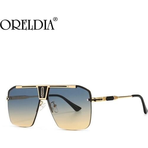 Fashion Ladies And Mens Sunglasses One-Piece Retro Big Frame Square Glasses Trend Street Sunglasses Gradient Color Glasses