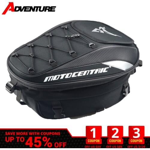 MOTOCENTRIC Motorcycle Bag Carbon Fiber Waterproof Reflective Rear Seat Bag Motorcycle Equipment Rainproof Saddle Bag 11-37L