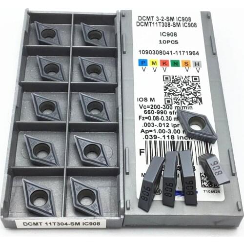 10 pieces of external turning tools DCMT11T308 SM IC907 DCMT11T308 SM IC908 diamond carbide insert CNC turning tools
