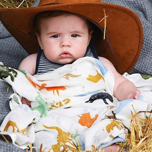 100% Bamboo Fiber Muslin Dinosaur world Blanket Print Floral Baby Bedding Bath Towels Blankets Newborn For Babies Swaddle Wrap