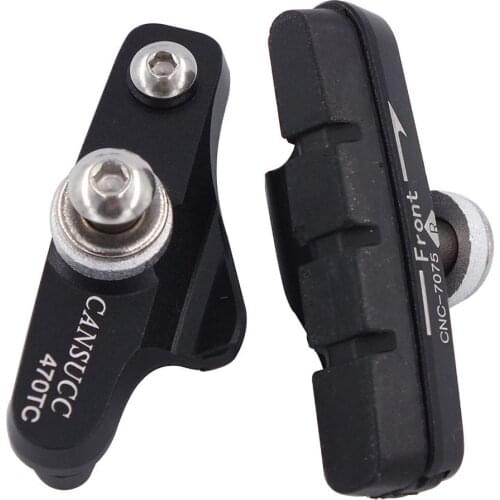 One Pair Mountain Road Mute Bike Brake Pads MTB Bicycle Braking V-Brake Holder Shoes Rubber Blocks Durable Cycling Accessories