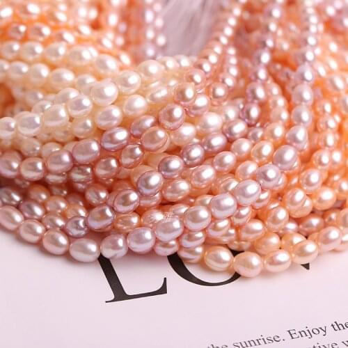 Wholesale 7-8mm Freshwater Natural Rice Shape Real Loose Pearl Necklace Strand String, 10pcs/lot