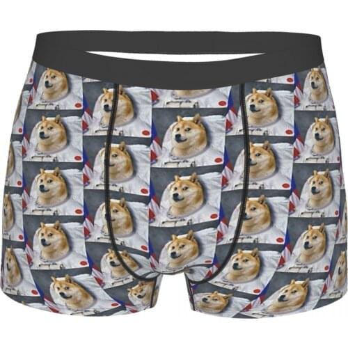 Dogecoin Doge Coin Creative Underpants Breathbale Panties Male Underwear Comfortable Shorts Boxer Briefs