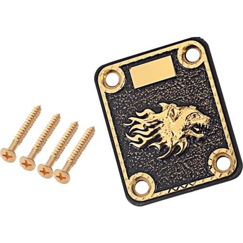 Zinc Alloy Electric Guitar Neck Plate 4 Holes Electric Guitar Neckplate for ST Tele TL Guitar Accessory Replacement
