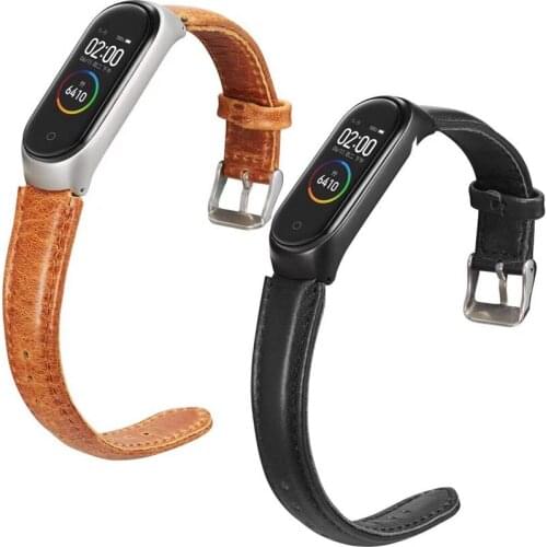 Genuine leather strap wristband for xiaomi mi band 5 6 strap Miband 6 Leather strap for Xiaomi MiBand 3 4 Bracelet Accessories