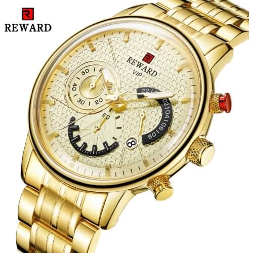 REWARDG Men Watches Brand Luxury Steel Strap Waterproof Sport Quartz Wrist Watch Military Watch Male Clock Relogio Masculino