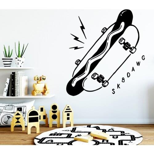 Removable Skateboard Waterproof Wall Stickers Wall Art Decor For Kids Room Living Room Home Decor Background Wall Art Decal