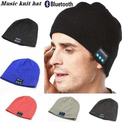 Bluetooth beanie hat USB rechargeable music hat wireless earphone answering phone knitted hat multifunctional hat