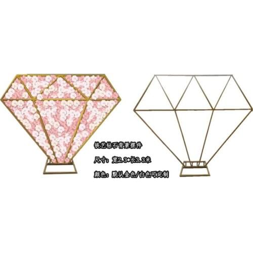 Wedding wrought iron diamond background decoration, sign-in desk, background screen props, on-site wedding decoration