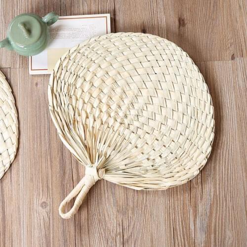 Chinese Handicraft Palm Leaves Fans Handmade Weaving Fan Decol Fan Natural Pastoral Style F20173761