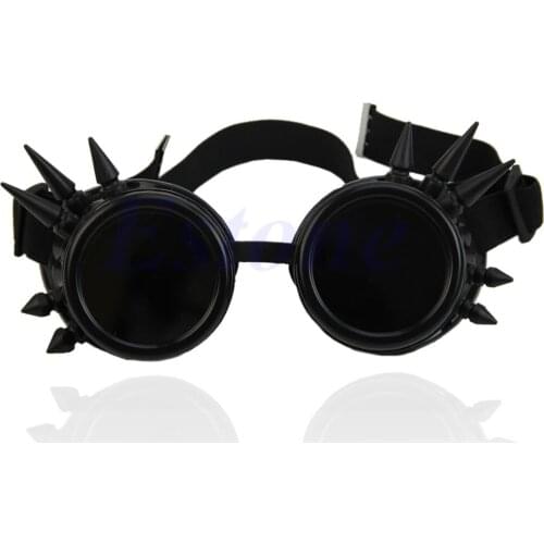 Vintage Victorian Gothic Cosplay Rivet Steampunk Goggles Glasses Welding Punk