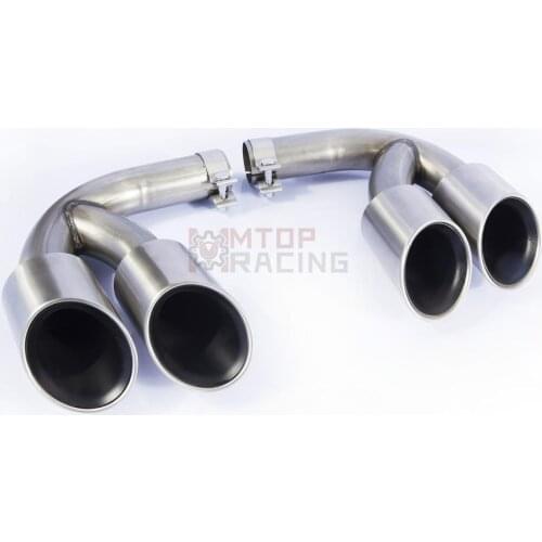 Exhaust Muffler Pipe For Porsche Cayenne 3.0T 2018 2019 Dual Tips Brushed Silver