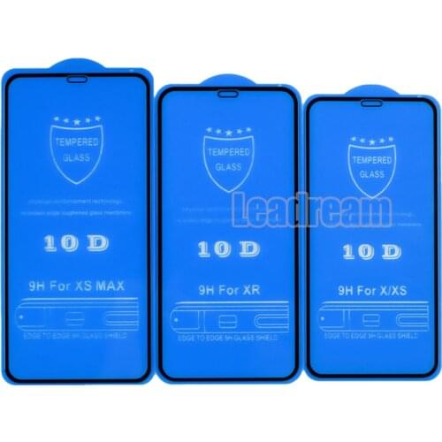 25PCS 10D Full Cover Protective Glass for iPhone 12 11 Pro MAX X XS Max XR For iPhone 6 6S 7 8 Plus Tempered Glass