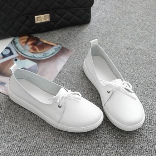 Flat Shoes Women Lace Up Moccasin Vulcanized Shoes Slip On Walking Ladies Fashion Casual Footwear Autumn Plus Size 35-44