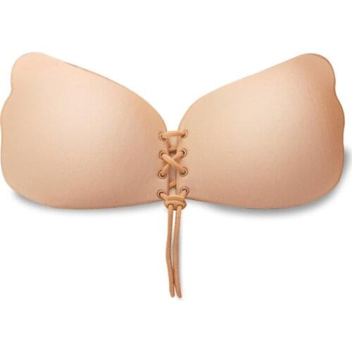 Yasemeen Women Self Adhesive Strapless Bandage Blackless Solid Bra Stick Gel Silicone Push Up Womens Underwear Invisible Bra