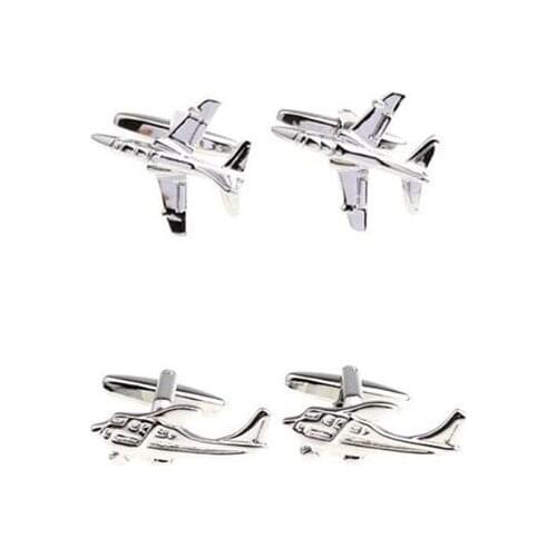 10pairs/lot Military Helicopter Aircraft Cufflinks Battle Plane Warplane Fighter Air Plane Cuff Links Copper Made Mens Jewelry