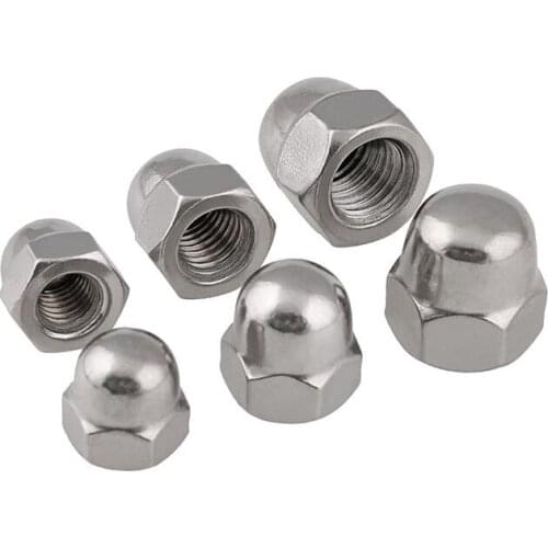 20Pcs DIN1587 M3 M4 M5 M6 M8 304 Stainless Steel Cap Nuts Decorative Cover Semicircle Acorn Nut