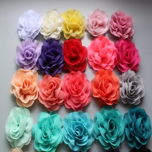 2014 New Sytle 3.15" Soft Chic Chiffon Flowers Flat back For kids girls Headband 50pcs/lot Freeshipping