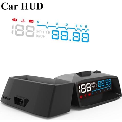 2017 Car HUD Head up Display OBDII Car System Auto KM/H RPM Gas Remind Alarm Parameter Windshield Projector HeadUp Display