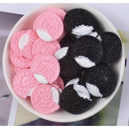 8pcs 25mm Flatback Chocolate Chip Cookies Resin Charms Jewelry Necklace Earring Pendant Keychain Charms for DIY Decoration Gift