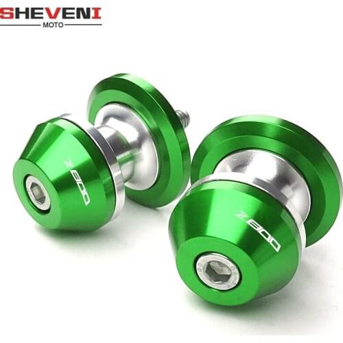 For KAWASAKI Z800 Z 800 2012-2016 Motorcycle CNC Aluminum Accessories M8 Swingarm Spools slider 8mm green stand screws with logo